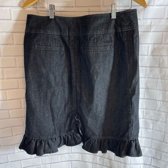 Anthro Leifsdottir Indigo Denim Ruffle Skirt Sz 6 - Picture 3 of 9